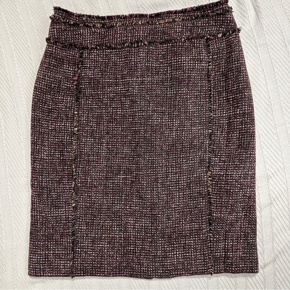Ann Taylor Petites 6P tweed pencil skirt, textured, wool blend, gorgeous - Picture 1 of 11